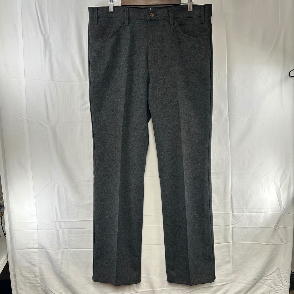 Levi's Action Slacks Mens 38x34 Charcoal Grey Vintage Straight Trousers USA Made